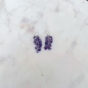 Real Silver + Amethyst Earrings